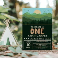 One Happy Camper Birthday Woodland Boy 1st