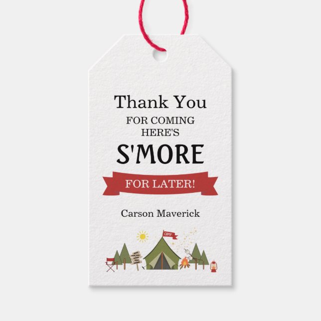 One Happy Camper Boys Birthday  Gift Tags (Front)