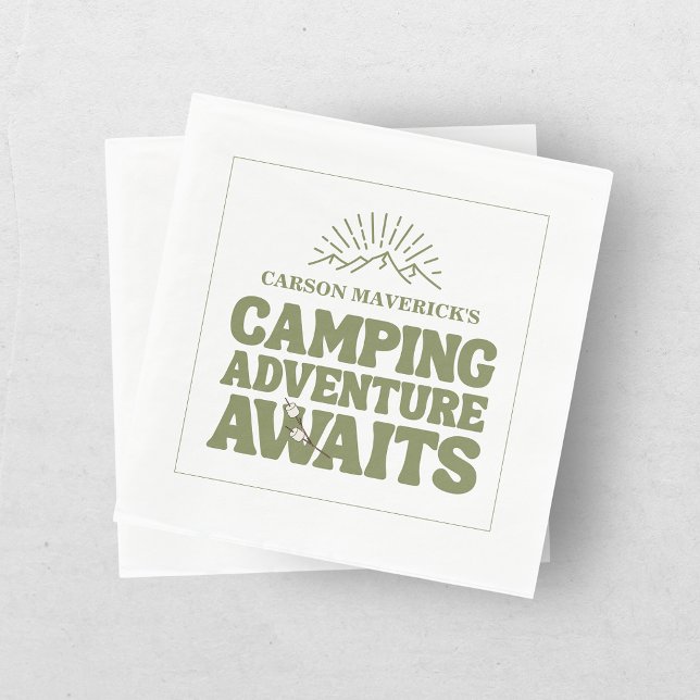 One Happy Camper Boys Birthday  Napkin (Creator Uploaded)