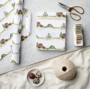 One Happy Camper Camping Boy Birthday Wrapping Paper