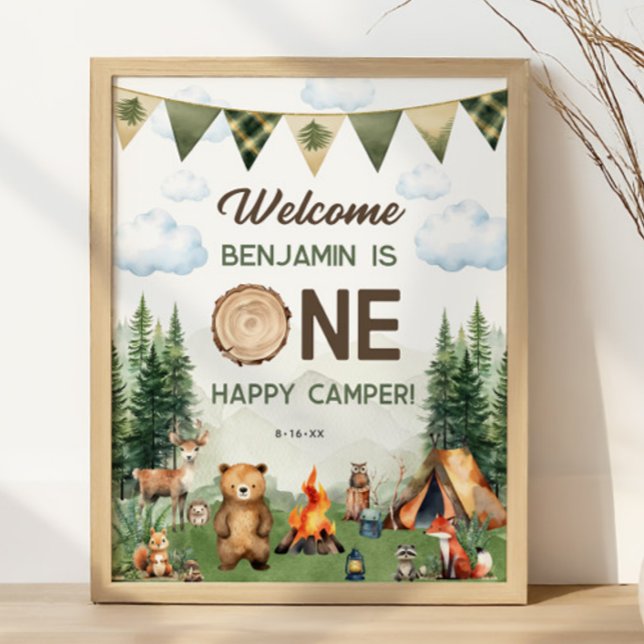 One Happy Camper First Birthday 16x20 Welcome Poster (One Happy Camper First Birthday 16x20 Welcome Poster
)