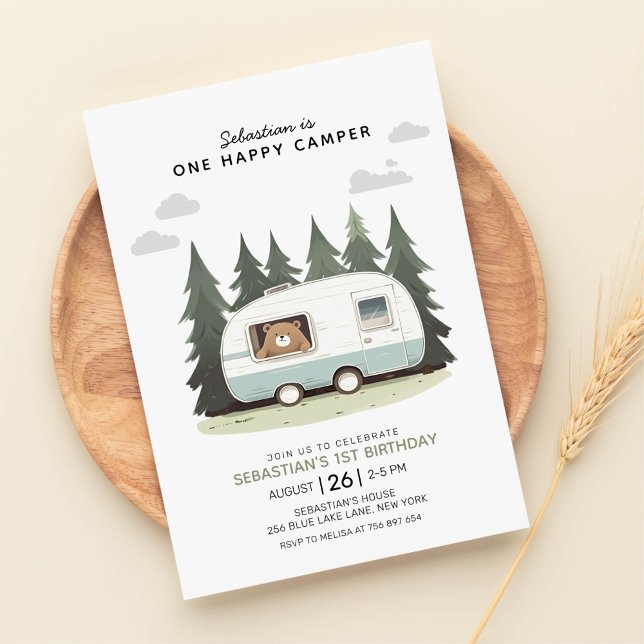 One Happy Camper First Birthday Invitation (Creator Uploaded)