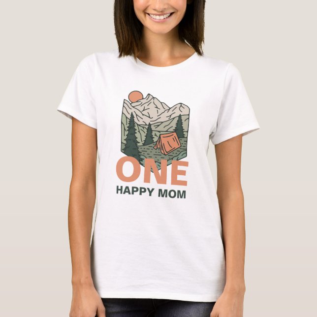 One Happy Camper First Birthday Mom Shirt (Front)