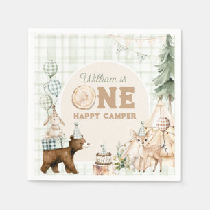 One Happy Camper First Birthday Napkin