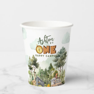 One Happy Camper First Birthday  Paper Cups
