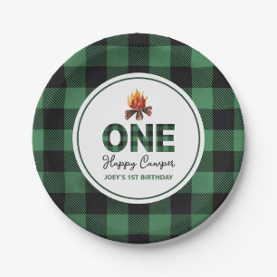 One Happy Camper First Birthday Paper Plate