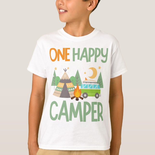 one happy camper first birthday T-Shirt (Front)