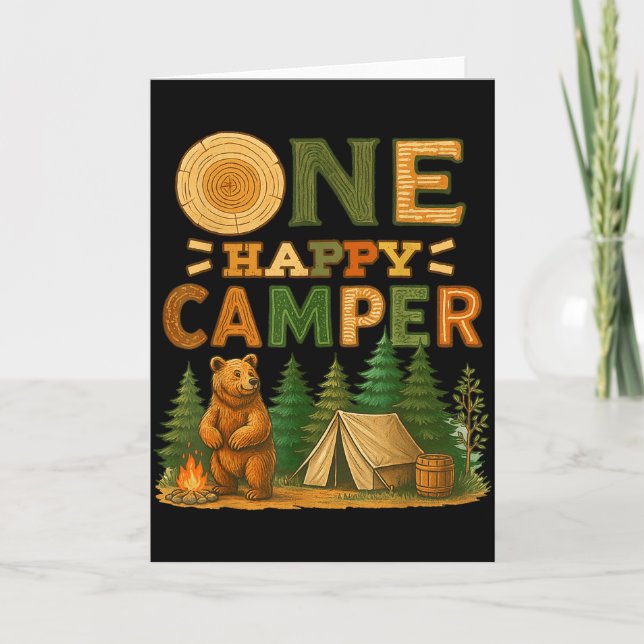 One Happy Camper Matching Family Birthday Party Ca Card (Front)