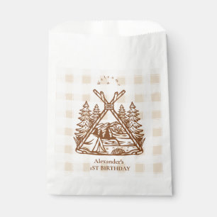 One Happy Camper Mountain Forest 1st Birthday Favour Bags