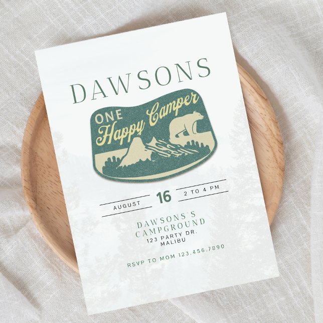 ONE happy camper, One First Birthday, Invitation (Creator Uploaded)