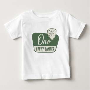 ONE happy camper, One First Birthday, Woodland Baby T-Shirt