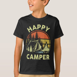 One Happy Camper Toddler Boy Funny Camng Campfire  T-Shirt
