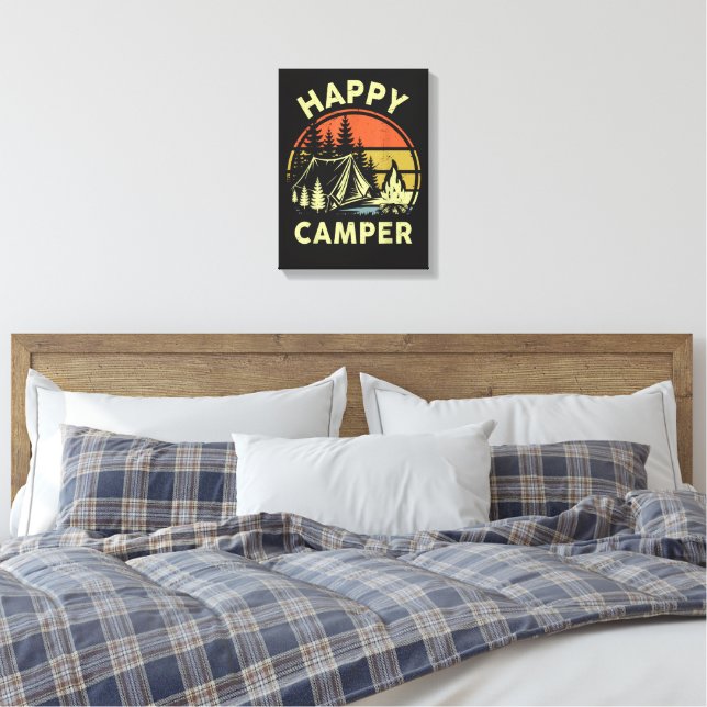One Happy Camper Toddler Boy Funny Camping Canvas Print (Insitu(Bedroom))
