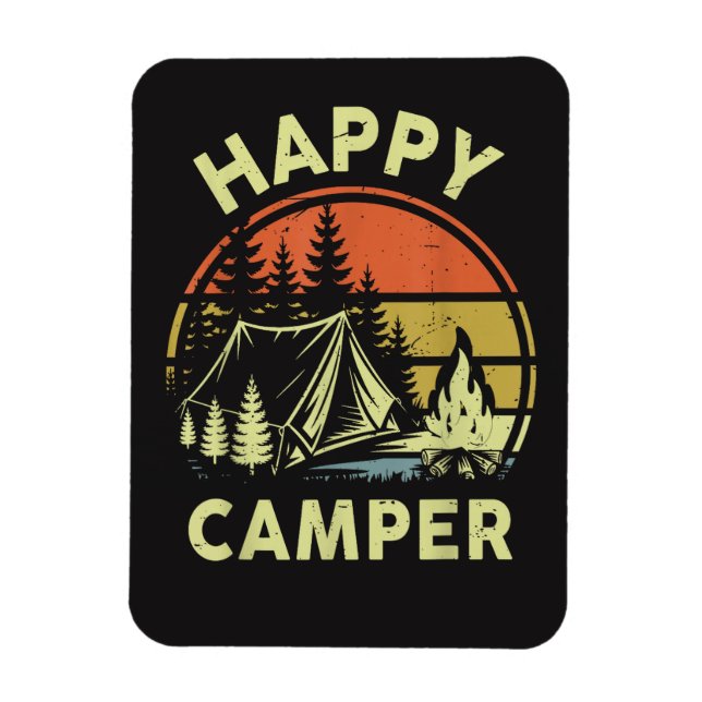 One Happy Camper Toddler Boy Funny Camping Magnet (Vertical)