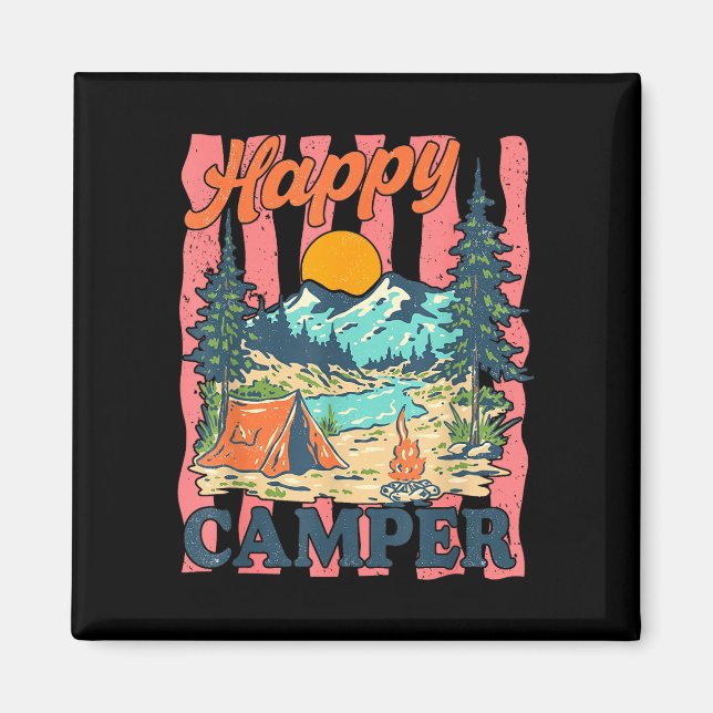 One happy camper toddler boy funny camping magnet (Front)