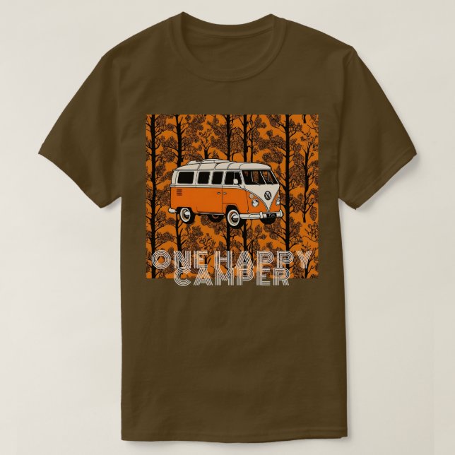 One Happy Camper Vintage  T-shirt (Design Front)