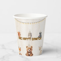 One Happy Camper Woodland Birthday Paper Cups
