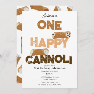 One Happy Cannoli Invite 1st First Birthday Cute