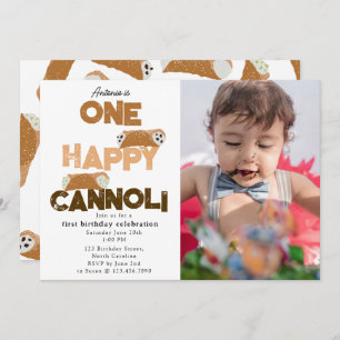 One Happy Cannoli Invite 1st First Birthday Photo