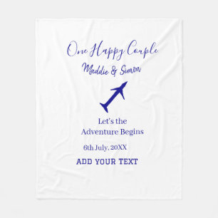 One happy Couple let's adventure begins wedding co Fleece Blanket