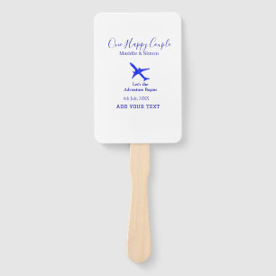 One happy Couple let's adventure begins wedding co Hand Fan