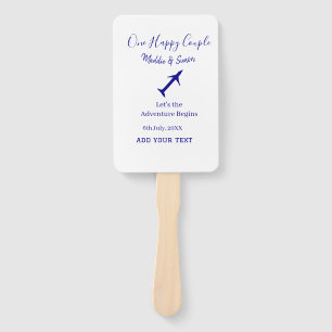 One happy Couple let's adventure begins wedding co Hand Fan