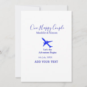 One happy Couple let's adventure begins wedding co Invitation