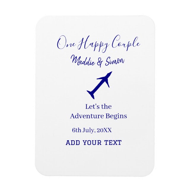 One happy Couple let's adventure begins wedding co Magnet (Vertical)