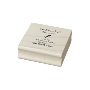 One happy Couple let's adventure begins wedding co Rubber Stamp
