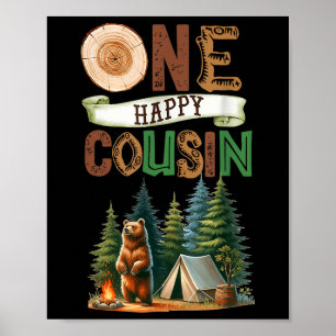 One Happy Cousin Camper First Birthday Camping Bea Poster