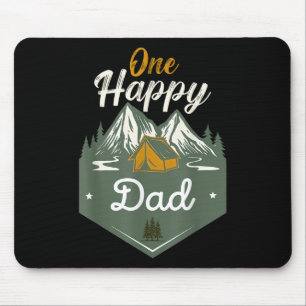 One Happy Dad Camper Birthday Boy Camping Matching Mouse Pad