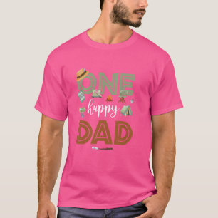 One Happy Dad Camper First Birthday Camping Party  T-Shirt