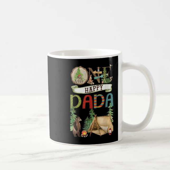 One Happy Dada Camper First Birthday Camng Bear  Coffee Mug (Right)