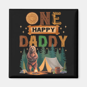One Happy Daddy Camper 1st Birthday Camng Bear Magnet