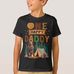 One Happy Daddy Camper 1st Birthday Camng Bear  T-Shirt