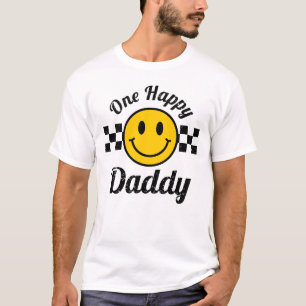 One Happy Daddy Yellow Smile Birthday Matching T-Shirt