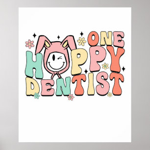 one happy dentist, retro, vintage poster