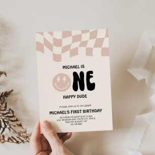 One Happy Dude 1st Birthday Editable Invitation