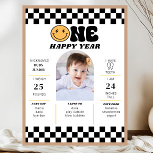 One Happy Dude 1st Birthday First Birthday Party Poster