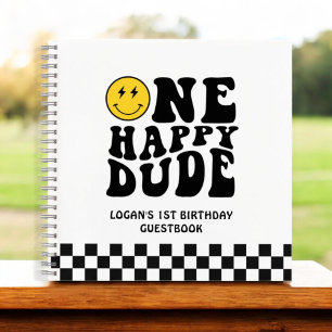 One Happy Dude 1st Birthday Guestbook Notebook