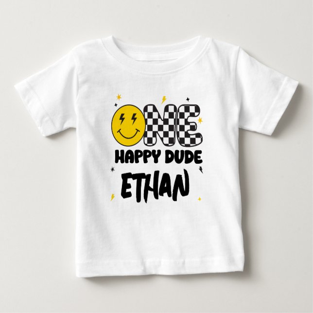 ONE Happy Dude 1st Birthday Shirt (Front)
