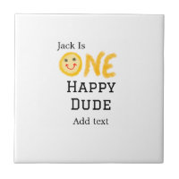 One happy dude 1st happy Birthday smiley yellow