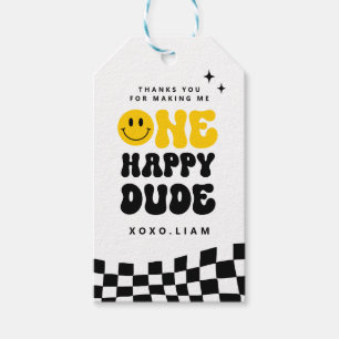 ONE Happy Dude Birthday Cropped favor tag