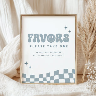 ONE Happy Dude Birthday Party Favours Sign