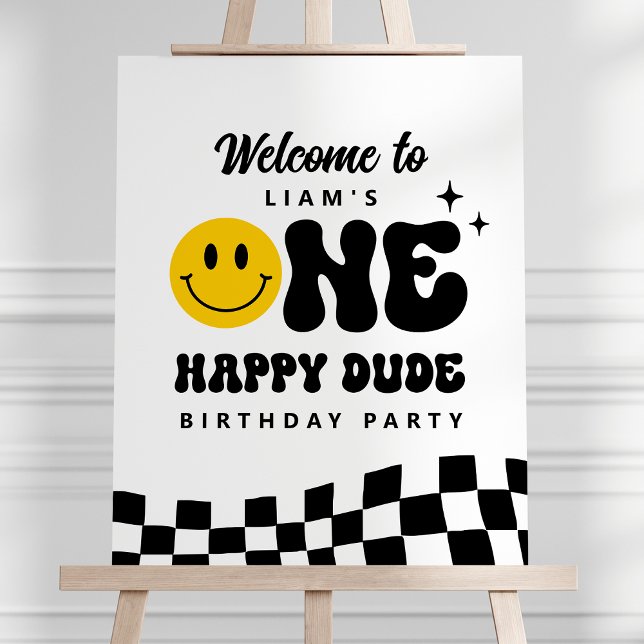 ONE Happy Dude Birthday Party Welcome Sign (Creator Uploaded)