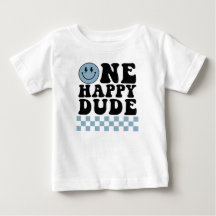 One Happy Dude Birthday Shirt in Blue