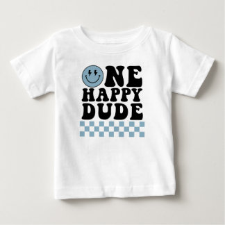 One Happy Dude Birthday Shirt in Blue