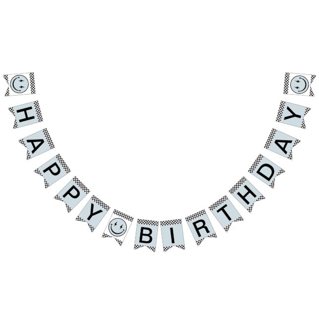 One Happy Dude Blue Happy Face Birthday  Bunting (All)