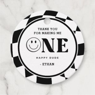 One Happy Dude Boy 1st Birthday Thank You Favour Tags