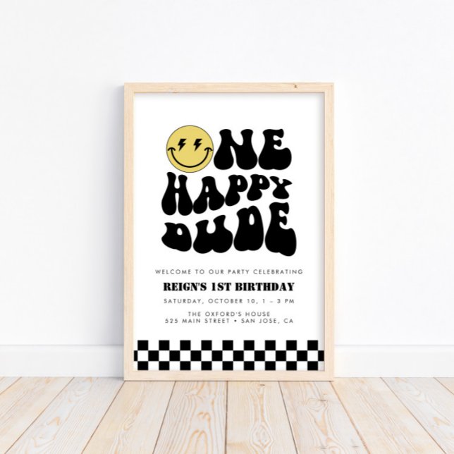 One Happy Dude | Boys Happy Face Welcome Poster (Available for print & instant digital download!)